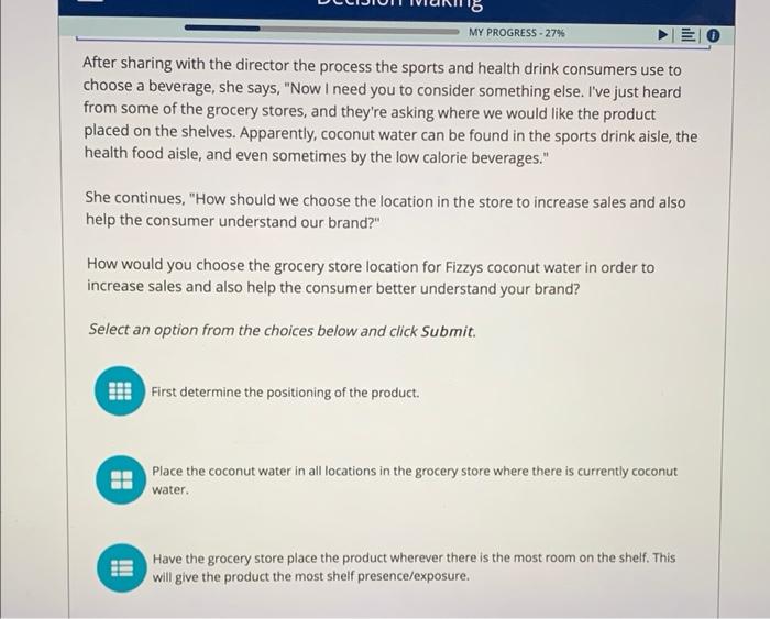 MY PROGRESS-27% After sharing with the director