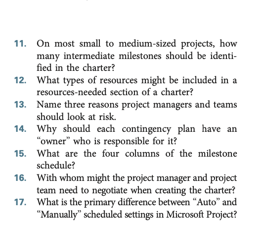 11. On most small to medium-sized projects, how
