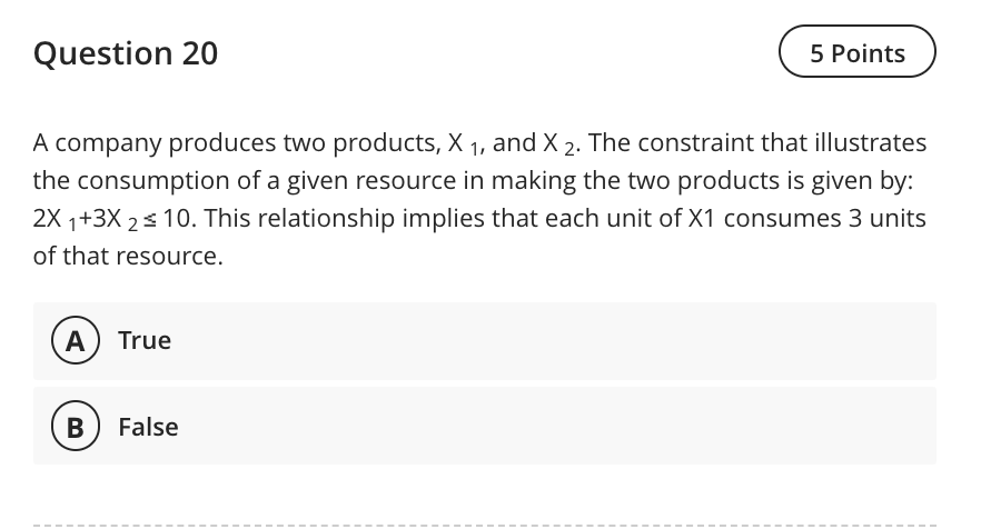 Question 12 5 Points Use this information to