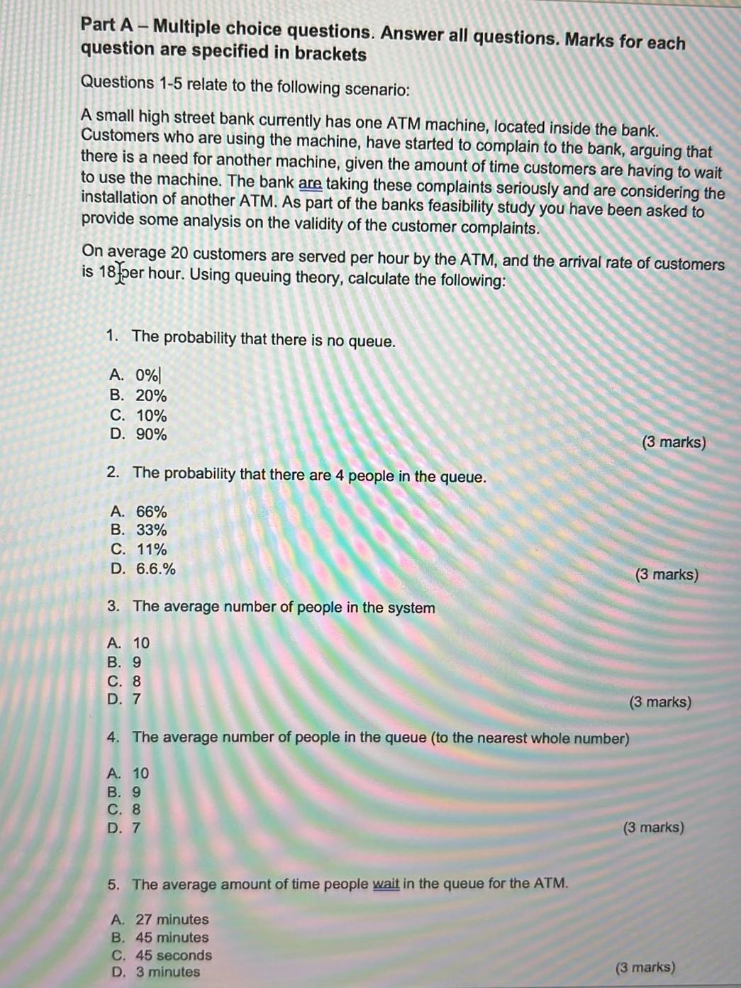 Part A - Multiple choice questions. Answer all