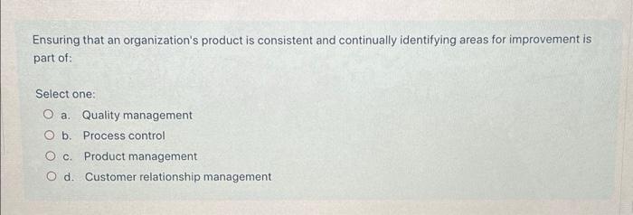 Ensuring that an organization's product is