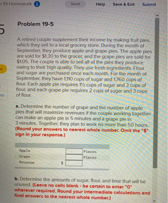 - 19 Homework i Saved Help Save & Exit Submit