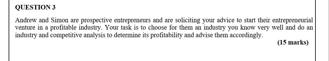 please solve this for me QUESTION 3 Andrew and