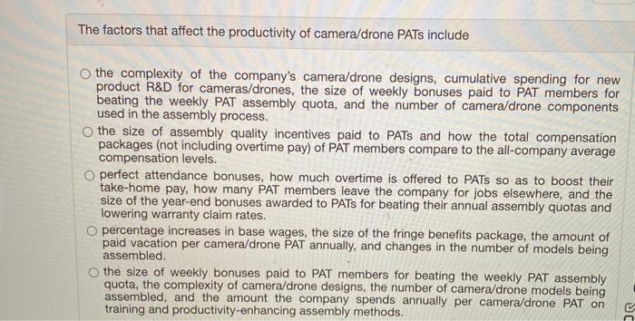 The factors that affect the productivity of