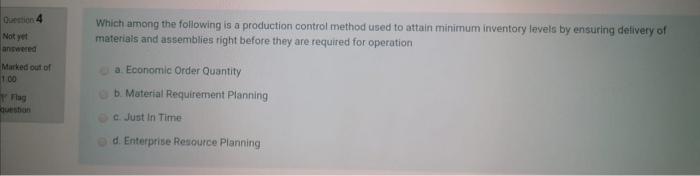 (Osestion 4 Not yet answered which among the