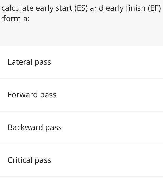 To calculate early start (ES) and early finish