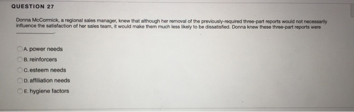 Answe all questions QUESTION 27 Donna McCormick,