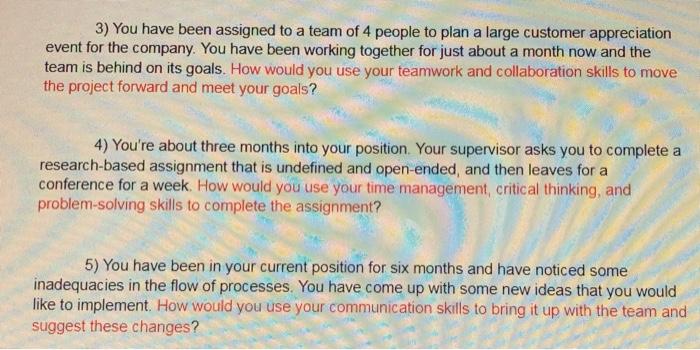 pls answer the following 3 seperate questions.