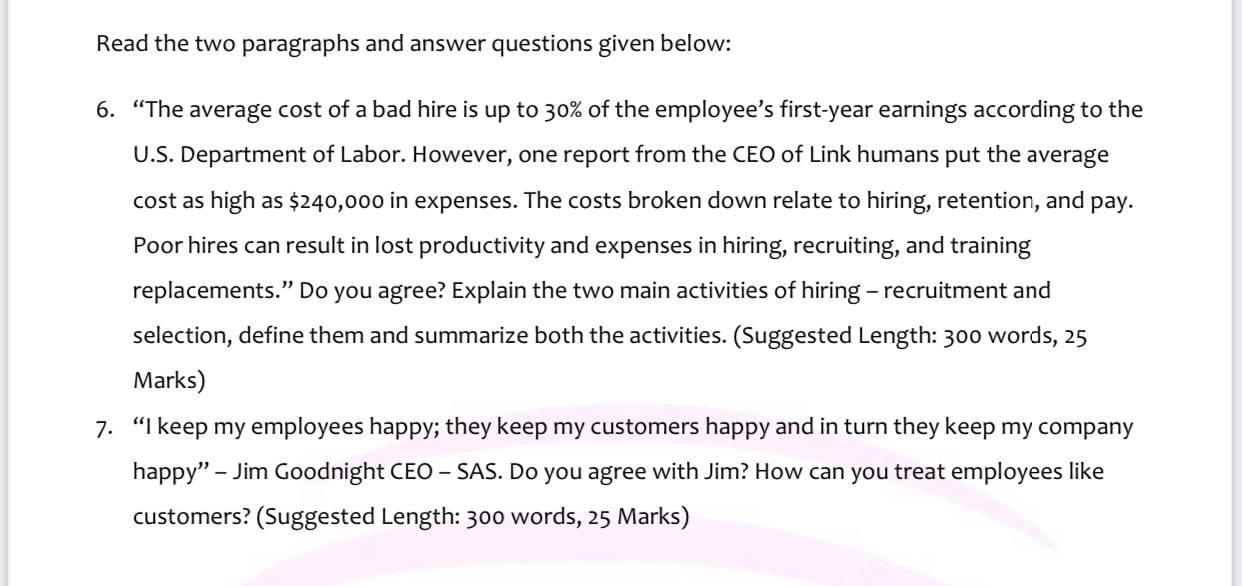 Read the two paragraphs and answer questions