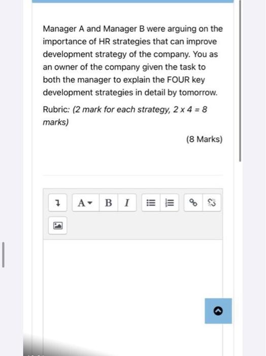 Manager A and Manager B were arguing on the