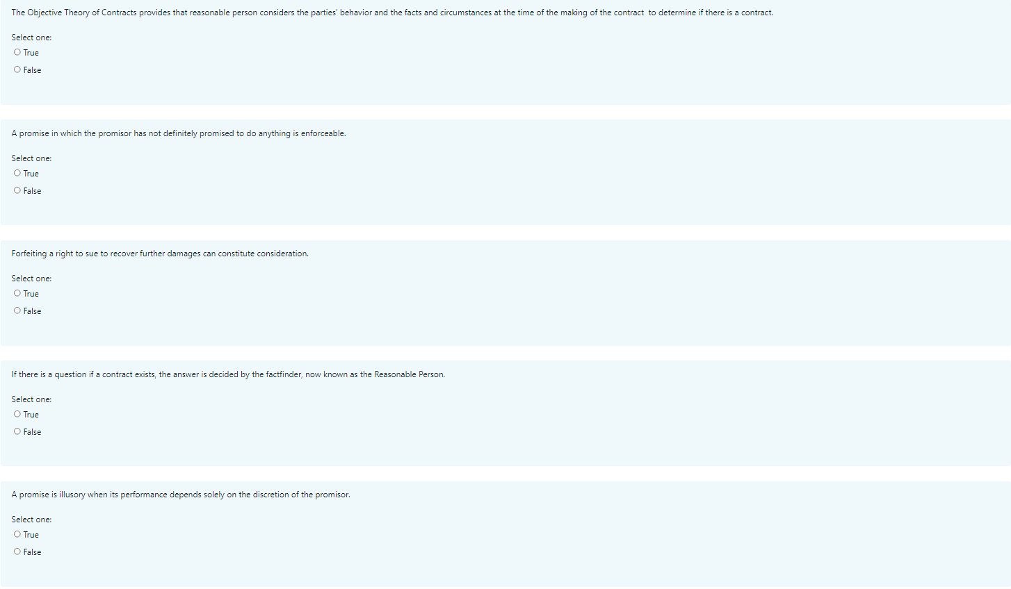 The Objective Theory of Contracts provides that