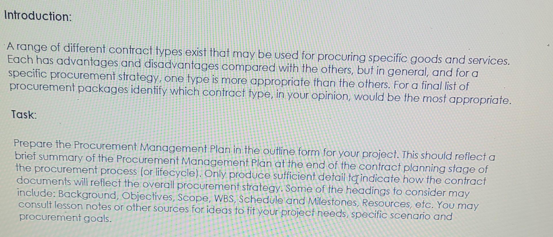 Introduction: A range of different contract types