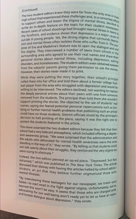 Case study 11.1... Please anwser in your own