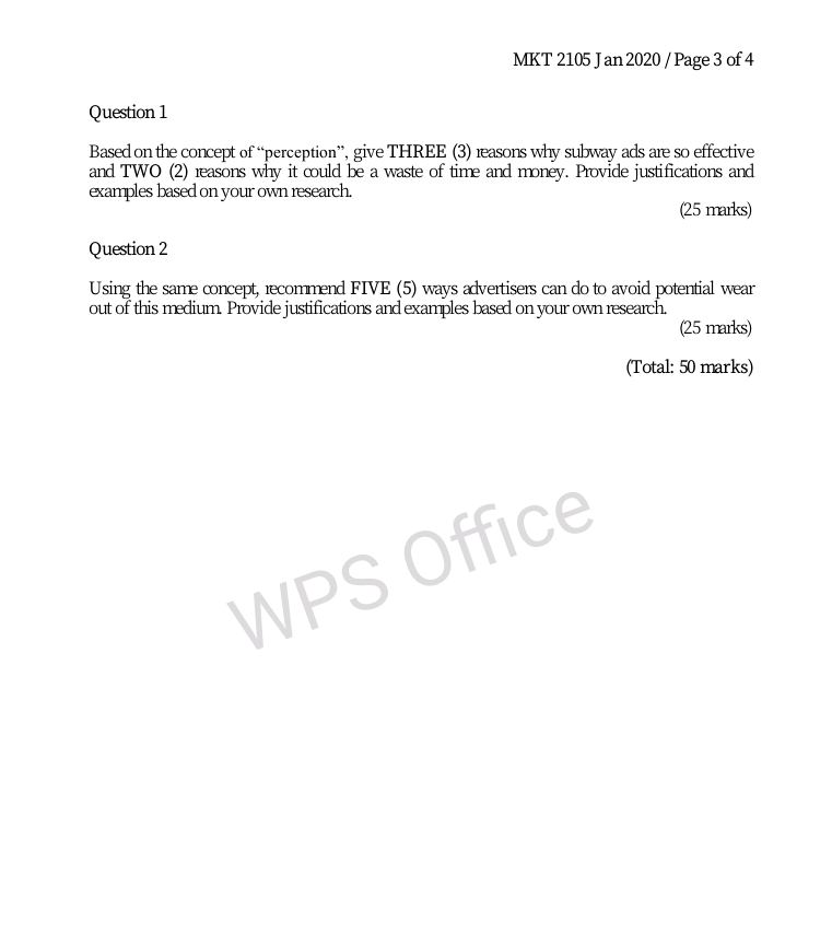 MKT 2105 Jan 2020 / Page 2 of 4 Case Study 1: A