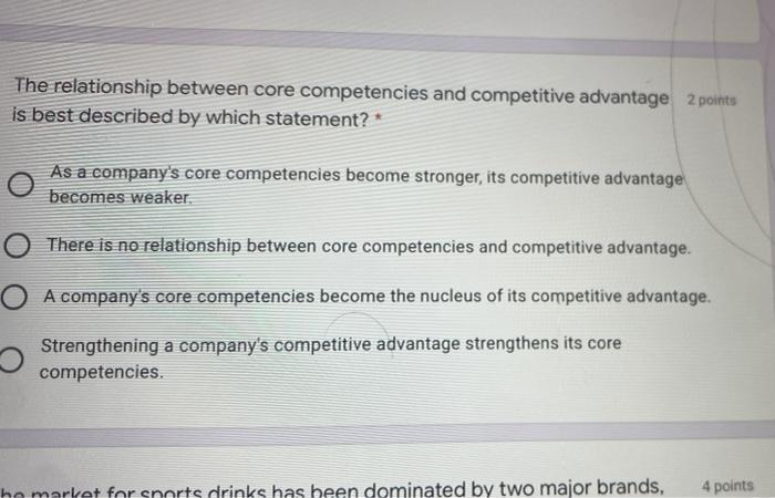 The relationship between core competencies and