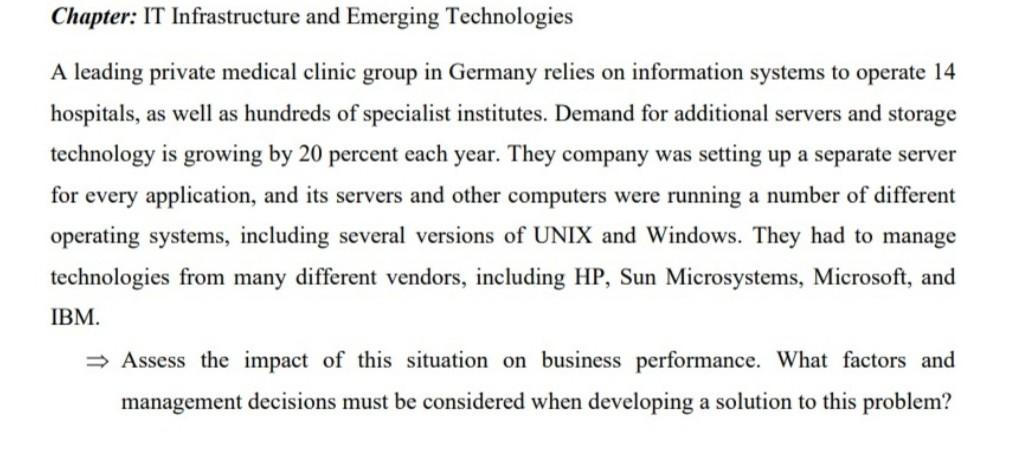 Chapter: IT Infrastructure and Emerging