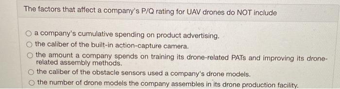 The factors that affect a company's P/Q rating