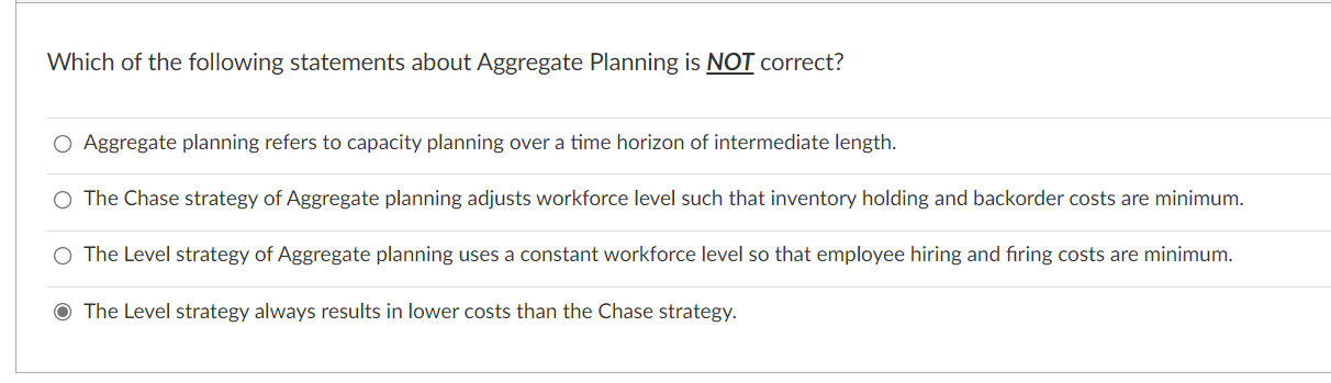 Which of the following statements about Aggregate