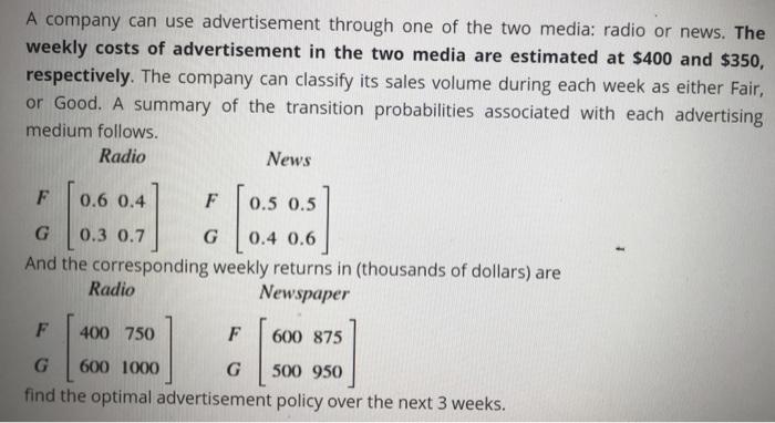 Complete solution A company can use advertisement