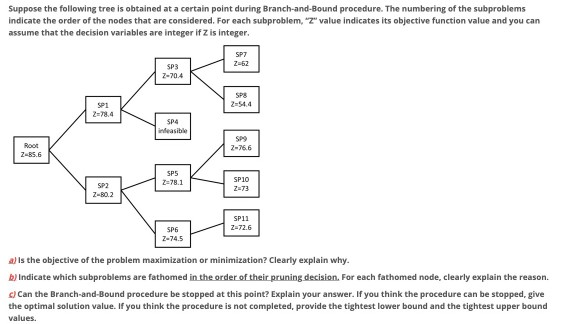 operation research Suppose the following tree is