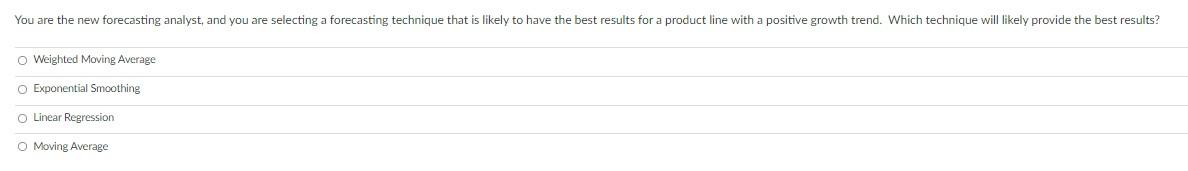You are the new forecasting analyst, and you are