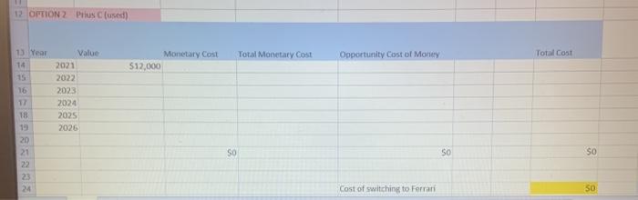 Please calculate the cost of switching from a