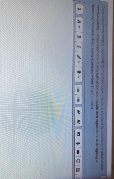 Causal research studies, especially field and tab