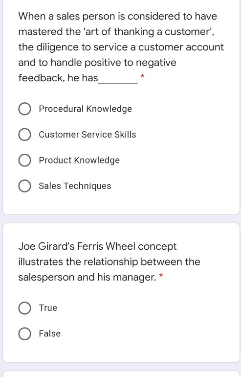 When a sales person is considered to have