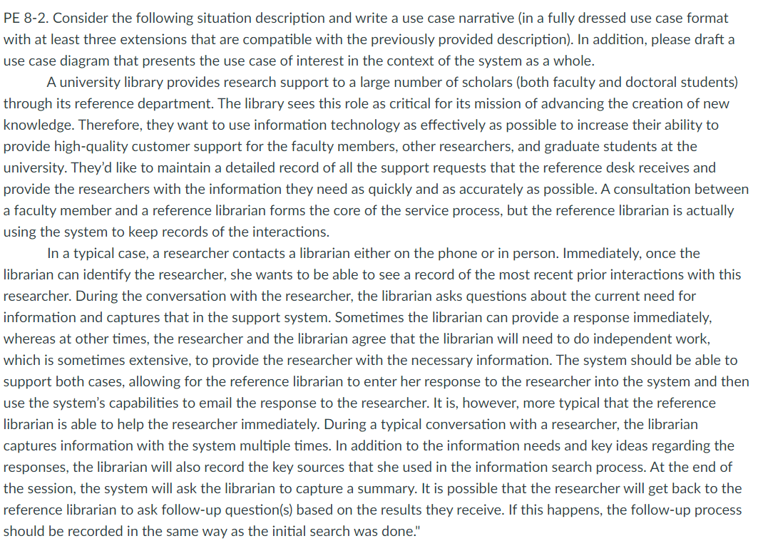 PE 8-2. Consider the following situation