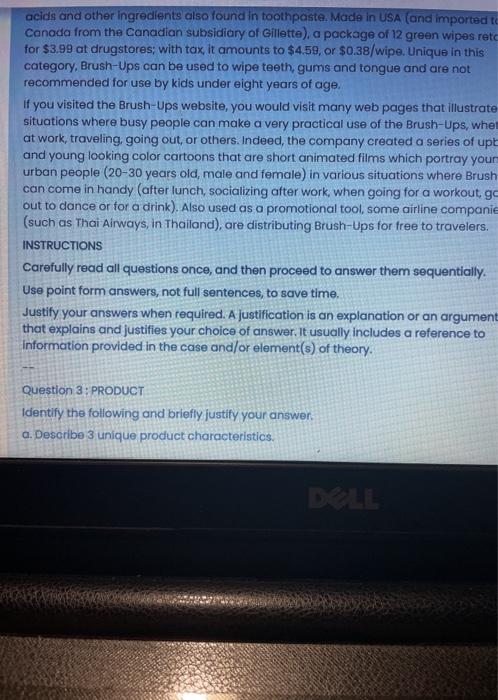 TADAI COLLEGE Case Study: Oral-B BRUSH UPS (Note: