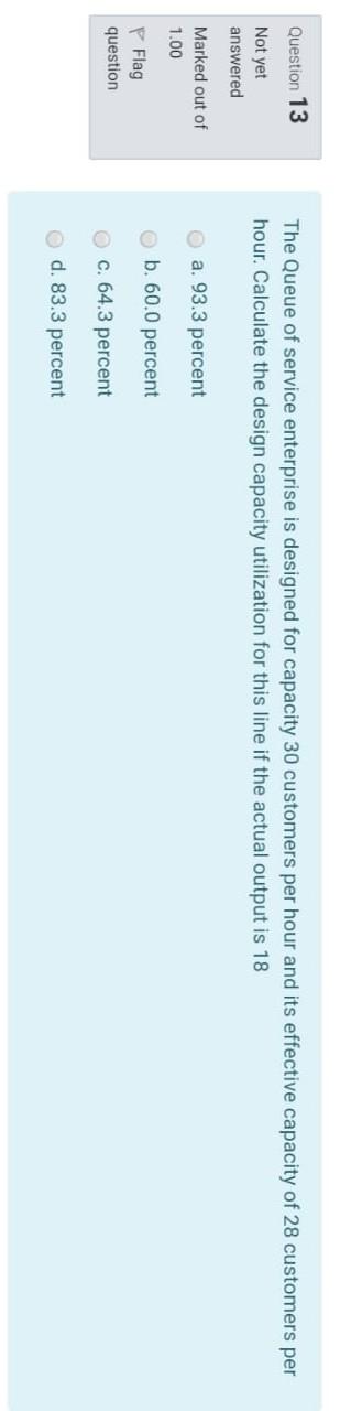 urgent Question 13 The Queue of service