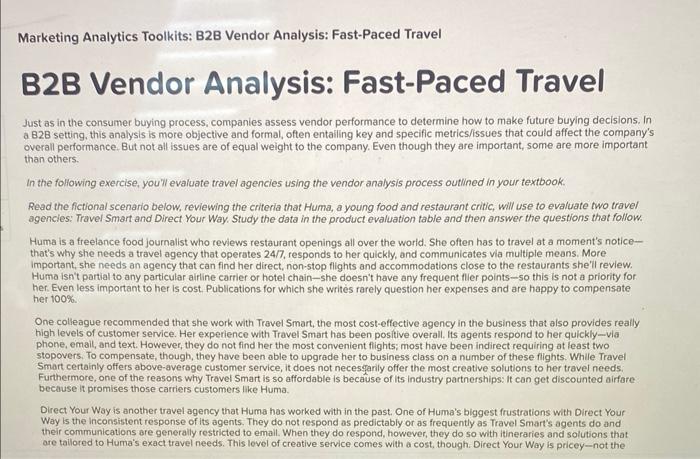 Marketing Analytics Toolkits: B2B Vendor
