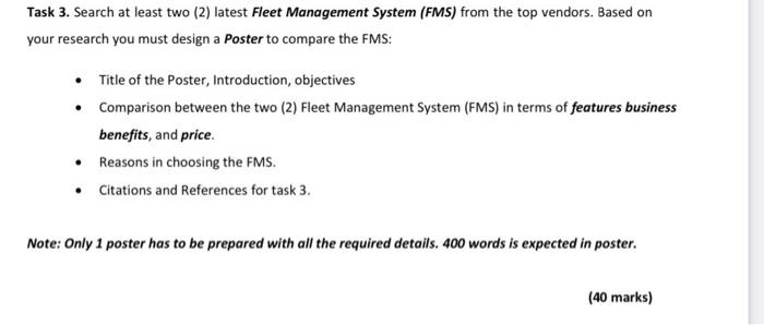 Task 3. Search at least two (2) latest Fleet