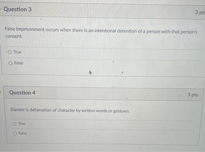 Question 1 3 pts Strict liability imposes