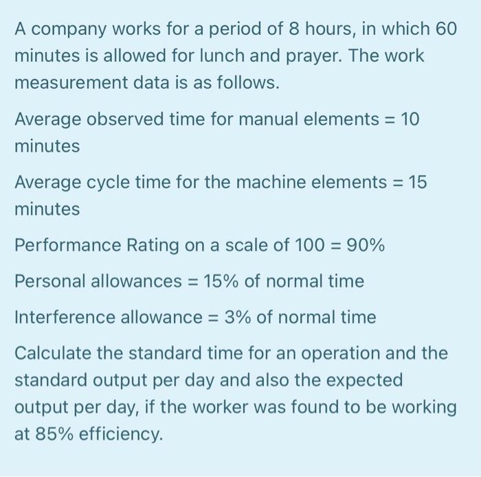 urgent please A company works for a period of 8