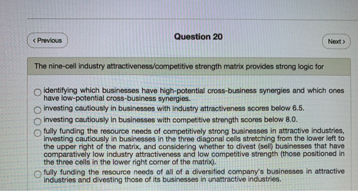 Question 20 < Previous Next  style=