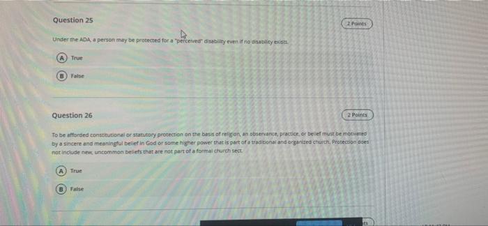 25,26 Under the ADM a penson mey be protected for