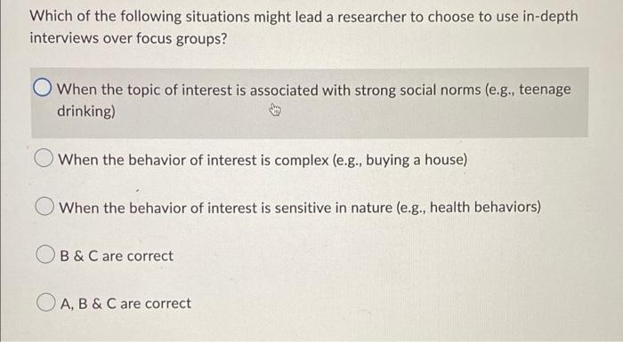 Which of the following situations might lead a