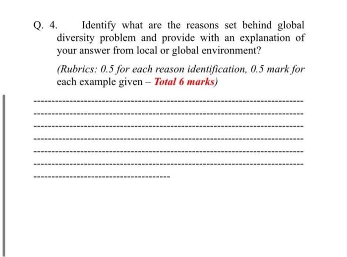 Q. 4. Identify what are the reasons set behind