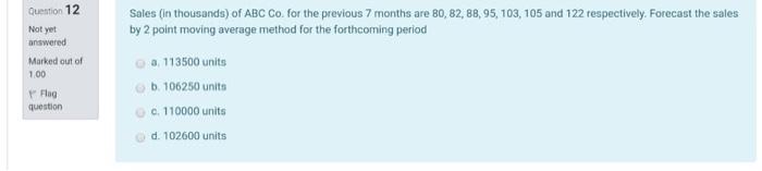 urgent Question 12 Not yet answered Marked out of