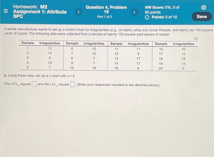Homework: M2 Assignment 1: Attribute SPC Sample 1