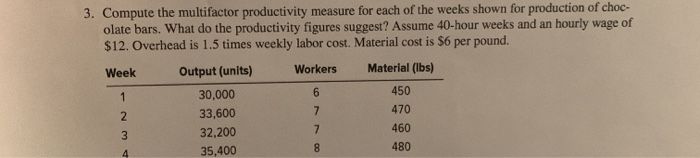 workout out problem 3 3. Compute the multifactor