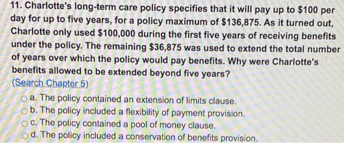 Long-Term Care insurance 11. Charlotte's