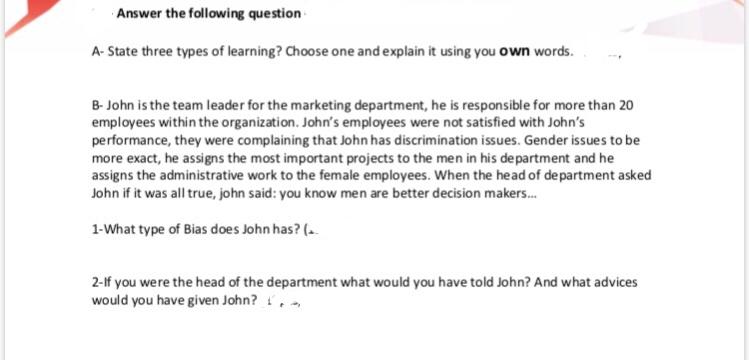 please answer in your words Answer the following