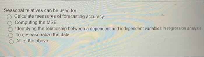 Seasonal relatives can be used for Calculate