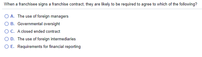 When a franchisee signs a franchise contract,