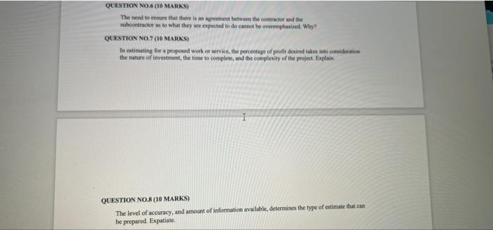 QUESTION NO.6 (10 MARKS) The need to ensure that
