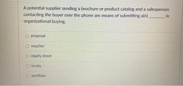 A potential supplier sending a brochure or