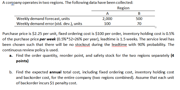 Please solve this question. A company operates in