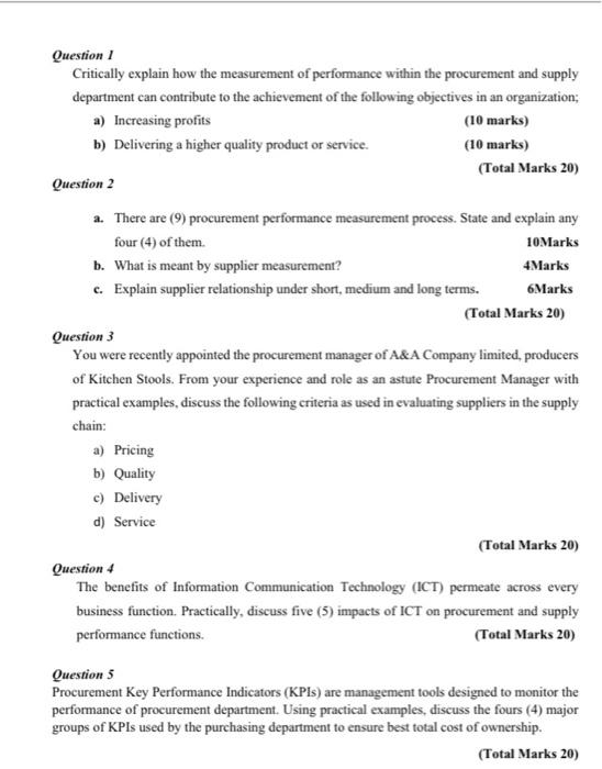 Question 1 Critically explain how the measurement